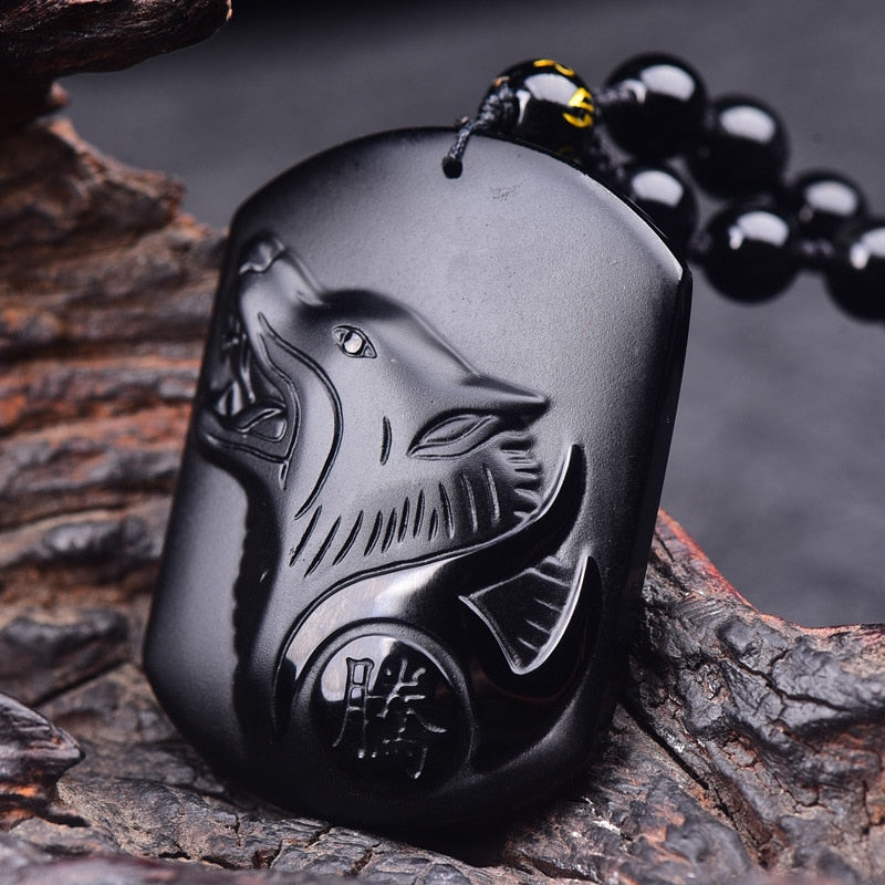 Fashion Frosted Obsidian Sakyamuni Buddha Head Charm Men and Women Amulet Necklace Buddhist Religious Jewelry