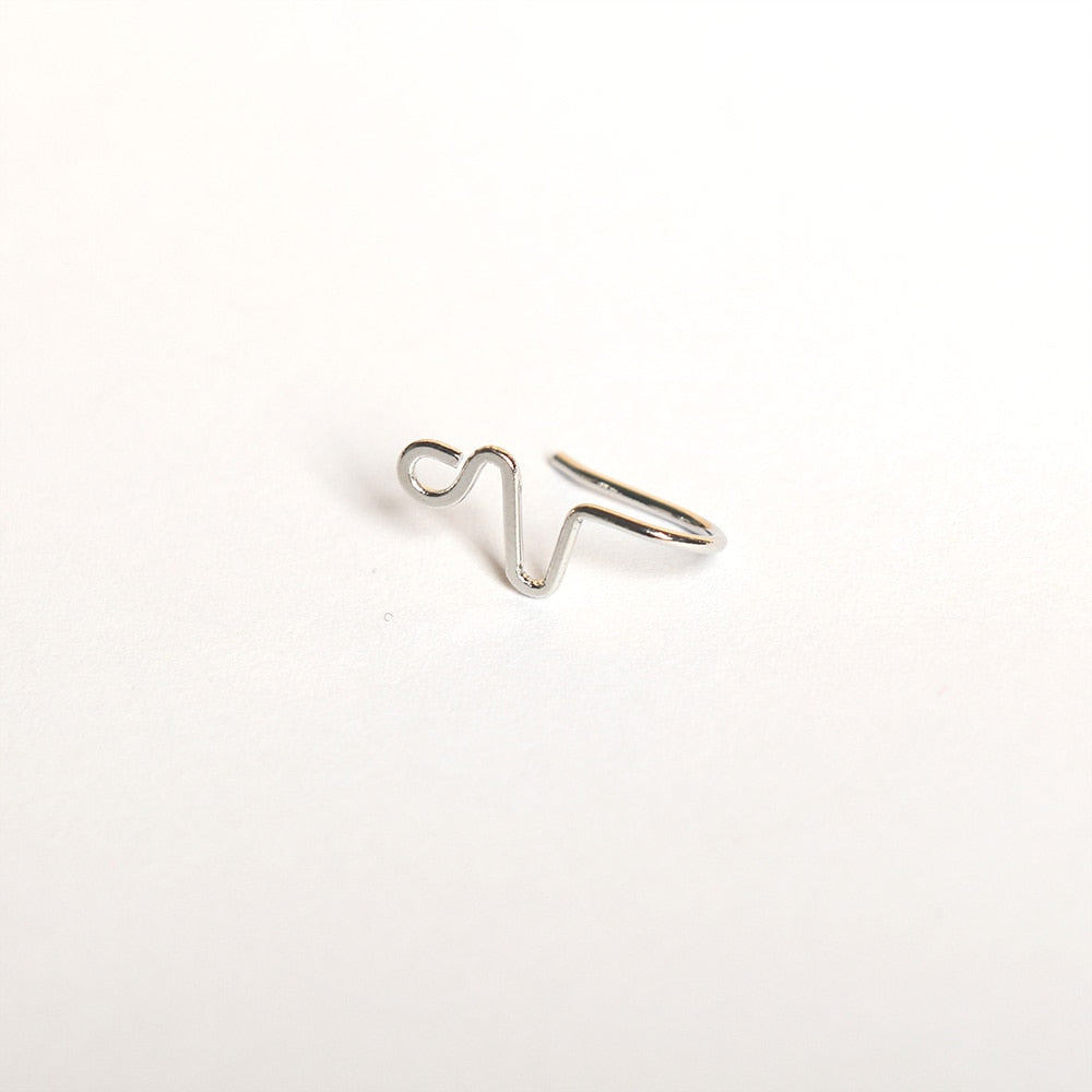 1pcs Copper Wire Spiral Fake Piercing Nose Ring  Gold Silver Color Clip Nose Ring Also Can Be Ear Clip Cuff Jewelry - Charlie Dolly