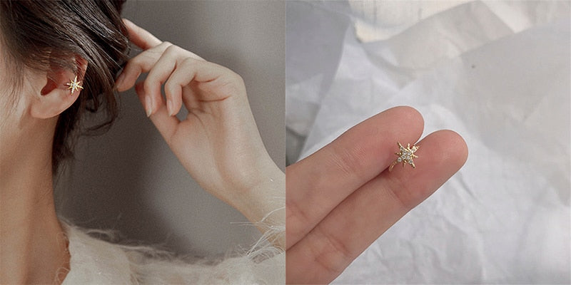 Korean Minimalist Pearl Ear Cuff Pearls Cross Clip Earrings Fake Piercing Ear cuff Women Clips Jewelry No Hole Ear Accessories