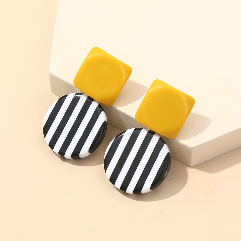 Large Acrylic Resin Statement Drop Earrings Jewelry