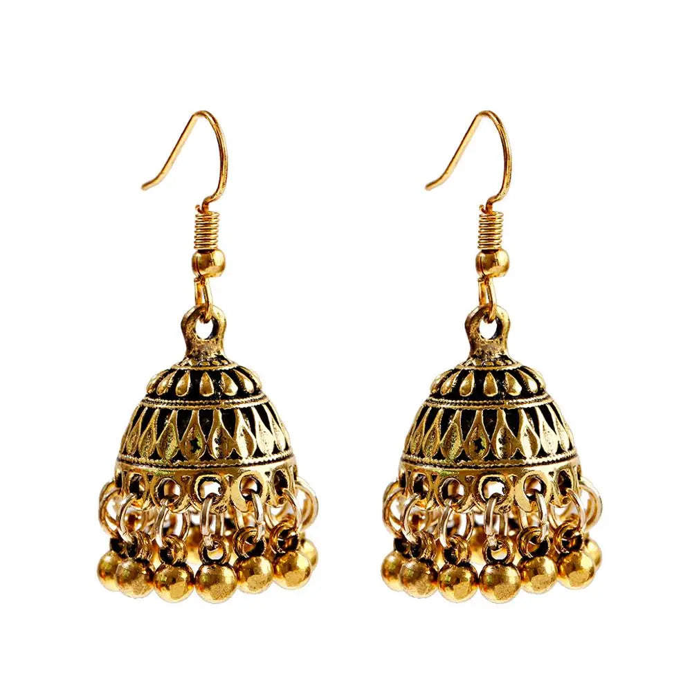 Pearl Bead Indian Jhumka Hanging Earrings Jewelry