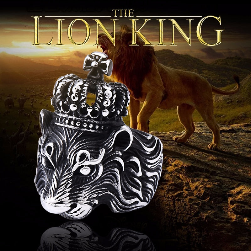 BEIER Punk Male Female Lion Heads Finger Stainles Steel Animal Rings For Men And Women Vintage Personality product BR8-676