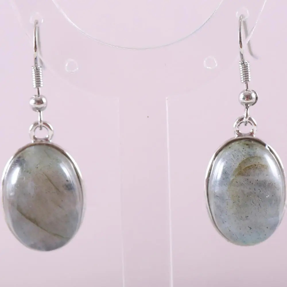 White Opal Lapis Cabochon Drop Earrings Jewelry
