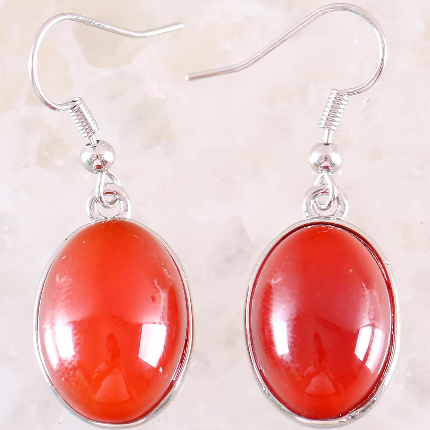 White Opal Lapis Cabochon Drop Earrings Jewelry