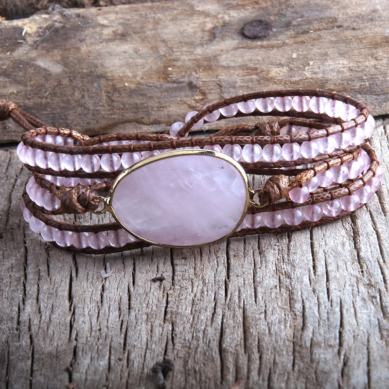 3-Strand Natural Stone Wrap Bracelet