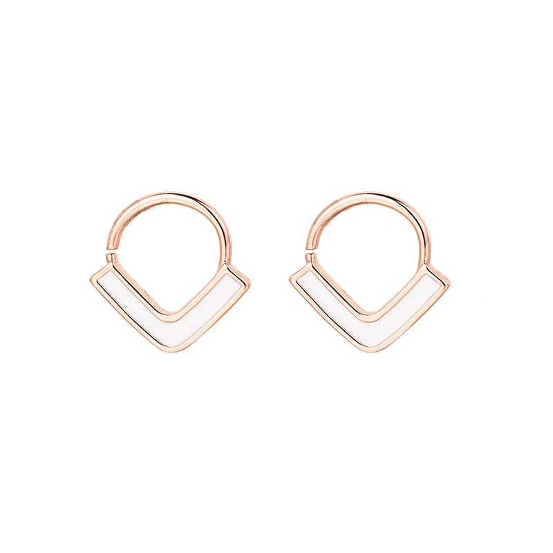 1pc Copper Nose Rings Hoop Septum V-Shap Ear Stud Tragus Cartilage Earring Helix Eyebrow Lip Piercing Nariz Body Jewelry 18G