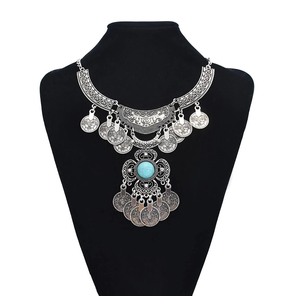 Thread Feather Bead Long Tassel Necklace Jewelry