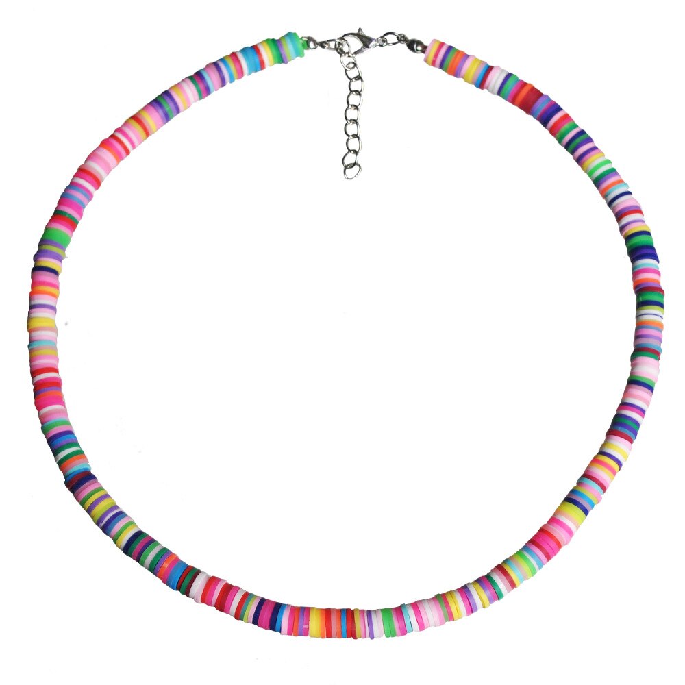 Fashion Soft Pottery Choker Necklace For Women Bohemian Colorful Clay Collar Shell Necklace Summer Beach Jewelry