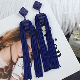 Long Tassel Earrings Fashion Jewelry 2023 Bohemia Statement Summer Dangle Aesthetic Earrings for Women Accessories Korean Style