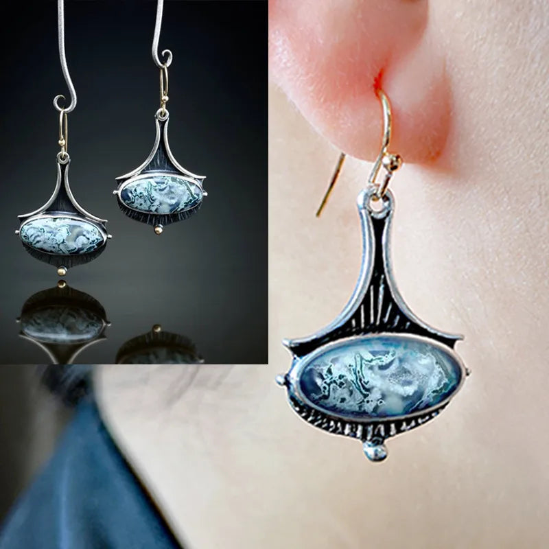 Green Enamel Coconut Leaf Pearl Drop Earrings Jewelry