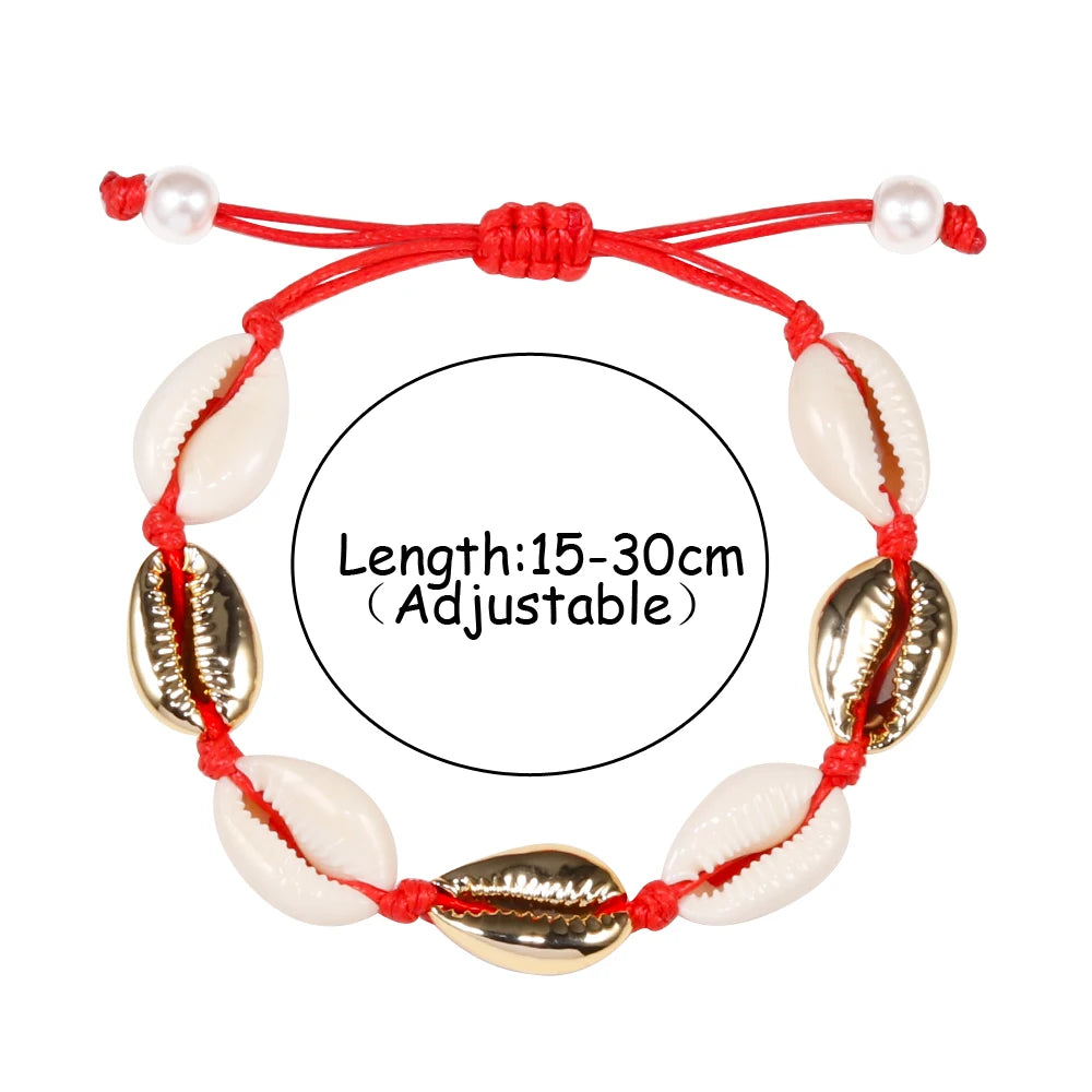 Vintage Cowrie Shell Rope Boho Bracelet