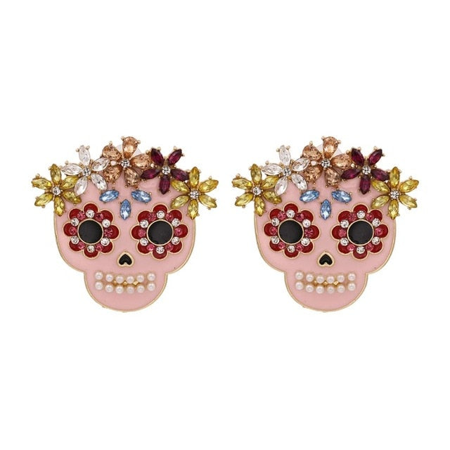 JUJIA Trendy Ethnic Love Heart Shape Evil Eye Drop Earrings For Women Vintage Statement Crystal Dangle Earring Jewelry Gift