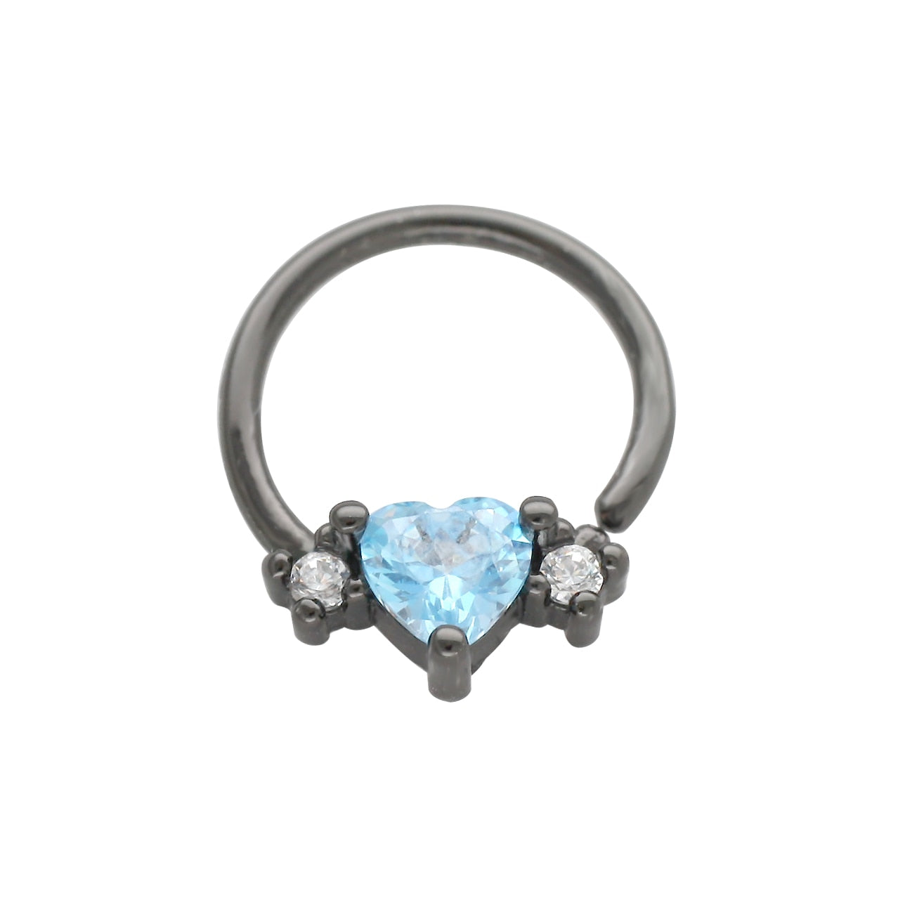 JHJT 20G 18G Heart Septum Nose Piercing Surgical Steel Clear CZ Nose Ring Nostril Piercing Helix Cartilage Earrings Ear Jewelry