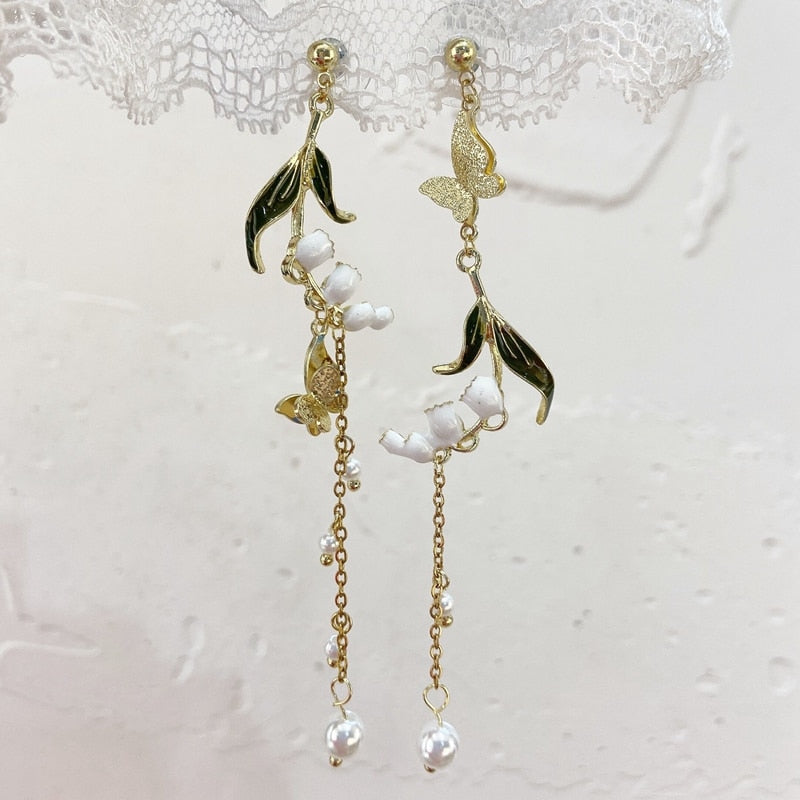 MENGJIQIAO New Elegant Metal Flower Cute Cat Dangle Earrings For Women Brincos Temperament pendientes mujer Holiday Jewelry