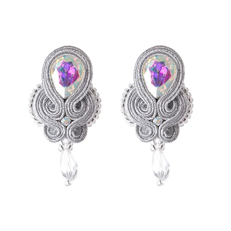 Soutache Leather Woven Boho Dangle Earrings Jewelry