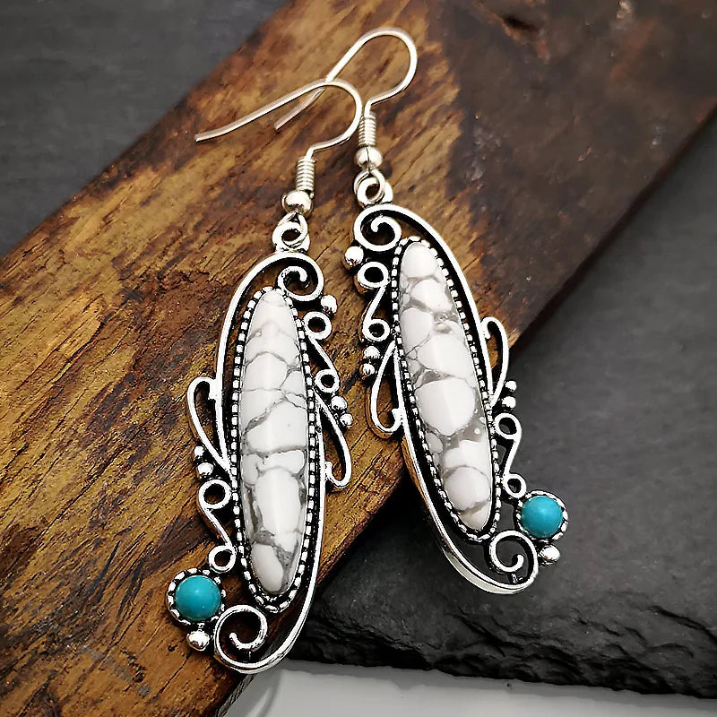 Green Enamel Coconut Leaf Pearl Drop Earrings Jewelry