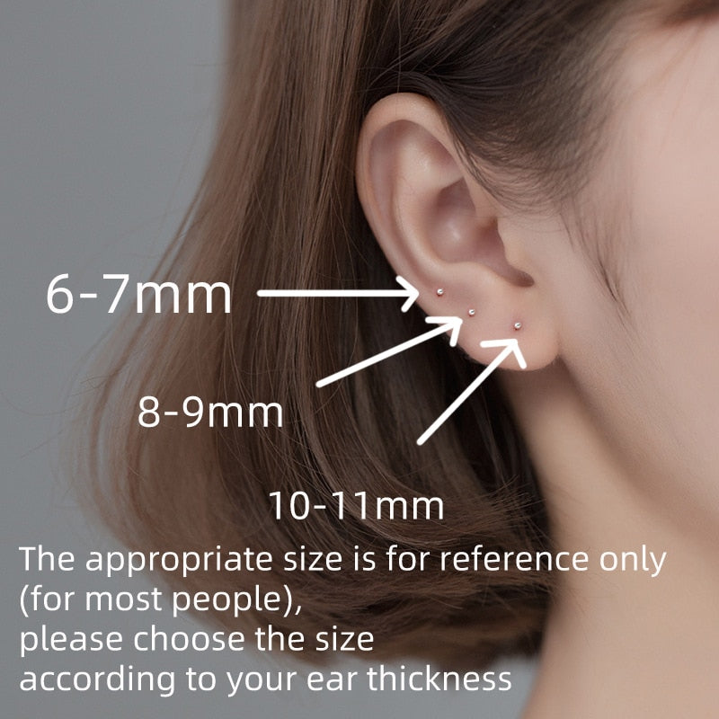 La Monada Sterling Silver Stud Earrings Women Two Ball Fine 925 Silver Jewelry Woman Earrings Stud Silver 999 Keep Piercing Nut