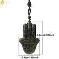 CSJA Obsidian Necklace Natural Stone Wolf Buddha Sculpture Tree of Life Animal Owl Men Necklaces Pendant Meditation Jewelry G644 - Charlie Dolly