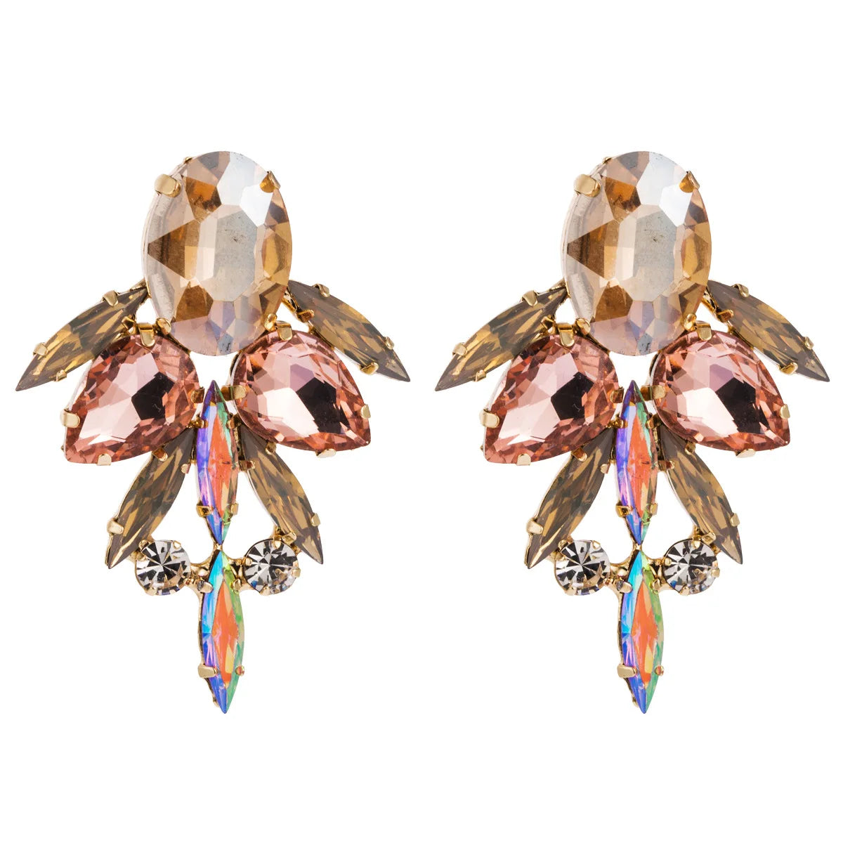 Crystal Water Drop Long Statement Earrings Jewelry