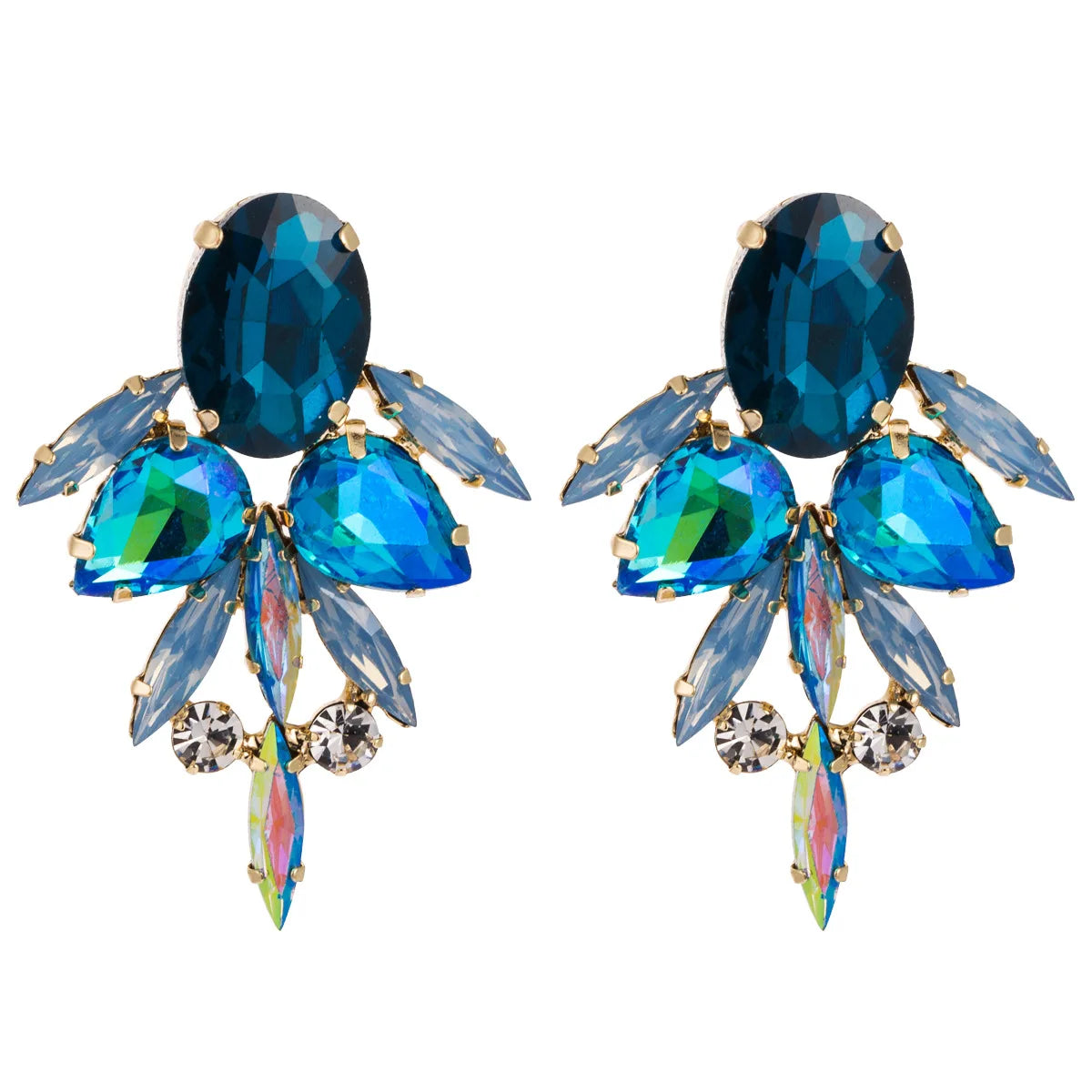 Crystal Water Drop Long Statement Earrings Jewelry