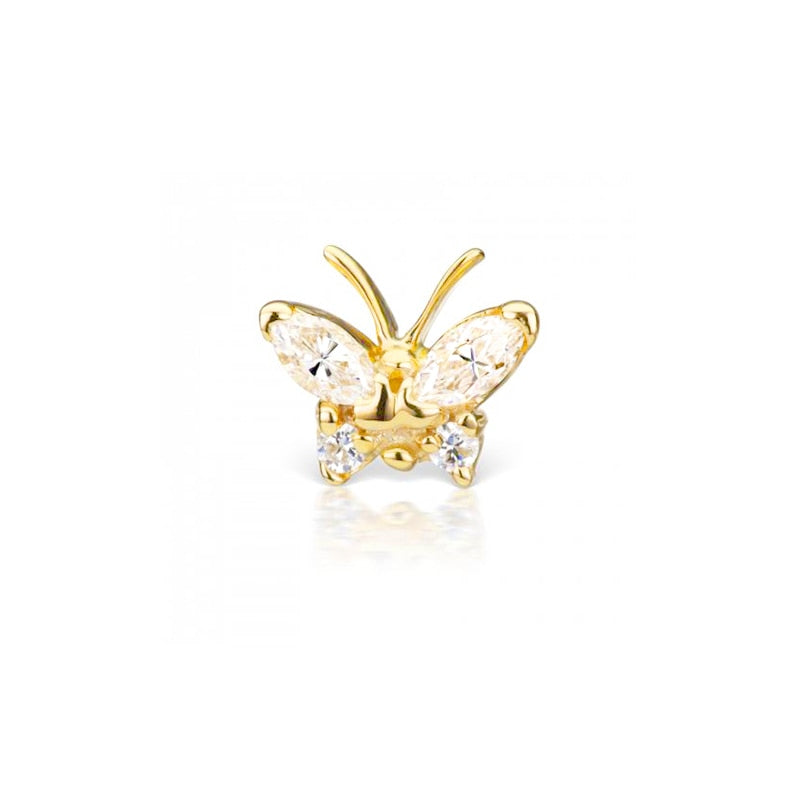 ROXI Flower Lightning Butterfly Cross Symbol Crown Eye Stud Earrings for Women Piercing Earrings Silver 925 Jewelry Pendientes