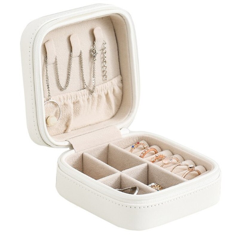 WE Small Exquisite Pink Black Jewelry Box Travel Jewelry Organizer Portable Storage Box Necklace Earring Ring Container Gifts