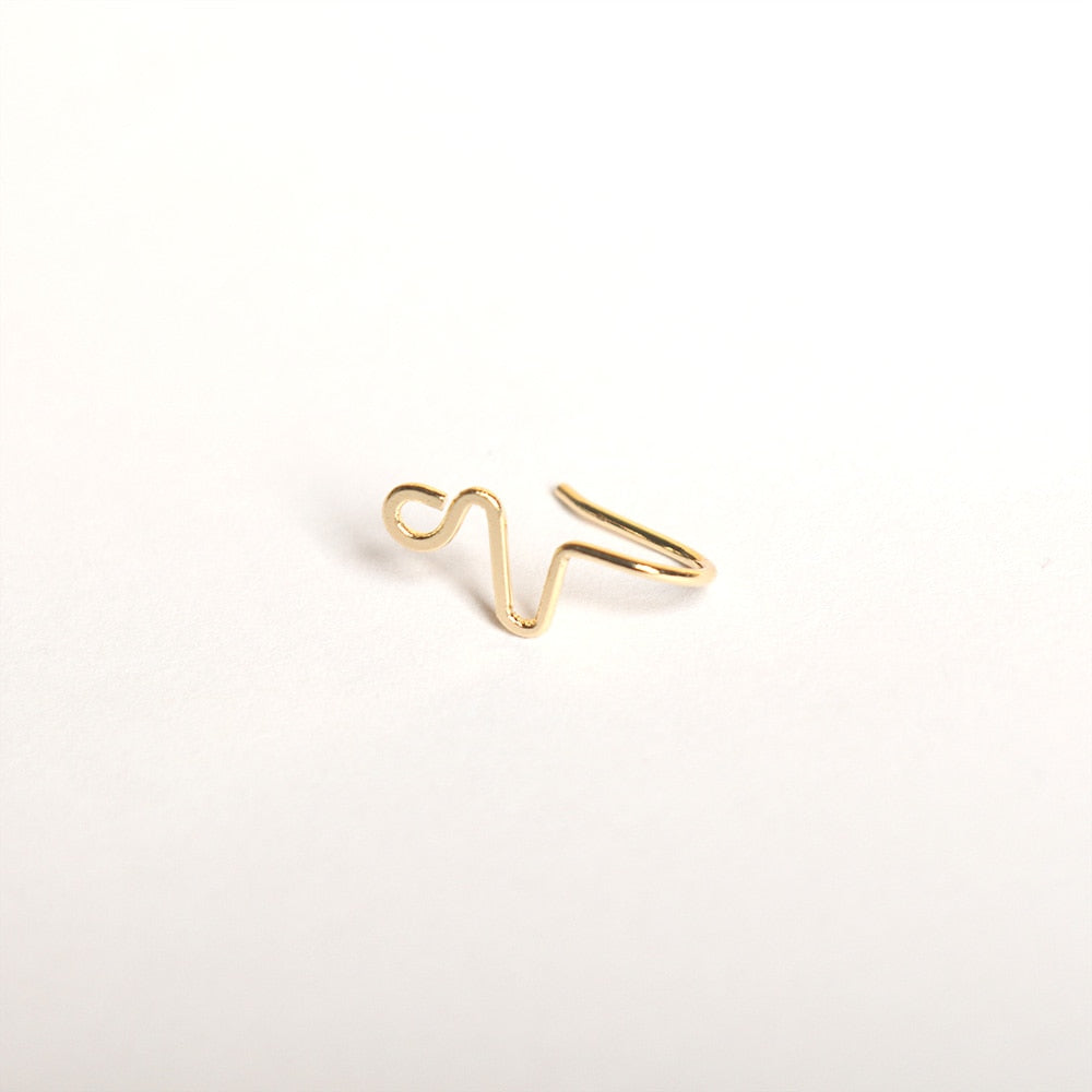 1pcs Copper Wire Spiral Fake Piercing Nose Ring  Gold Silver Color Clip Nose Ring Also Can Be Ear Clip Cuff Jewelry - Charlie Dolly