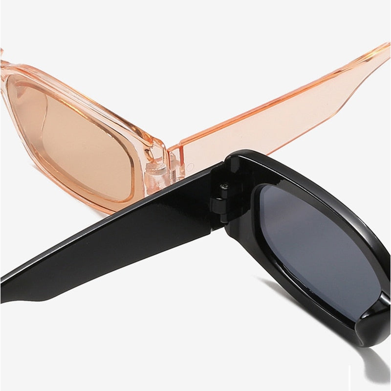 DYTYMJ Vintage Cat Eye Sunglasses Women Square Sunglasses for Women Luxury Brand Designer Sunglasses Retro Pink Shades Glasses