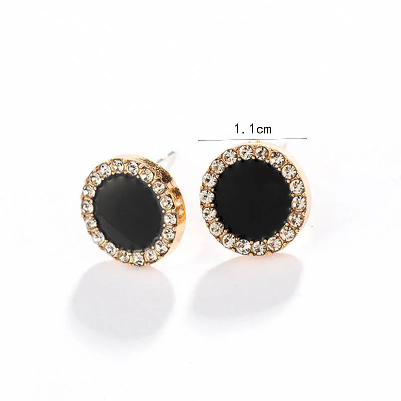 Black Leaf Pearl Crystal Long Earrings Jewelry