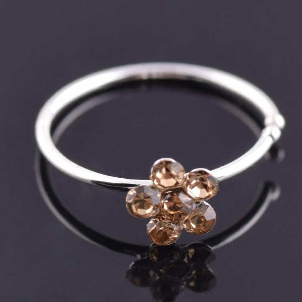 1PCS Fashion Fake Nose Ring Crystal C Clip Septum Lip Non Piercing Swirls Nose Rings Hoop For Women Men Body Jewelry