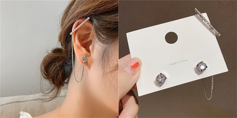Korean Minimalist Pearl Ear Cuff Pearls Cross Clip Earrings Fake Piercing Ear cuff Women Clips Jewelry No Hole Ear Accessories
