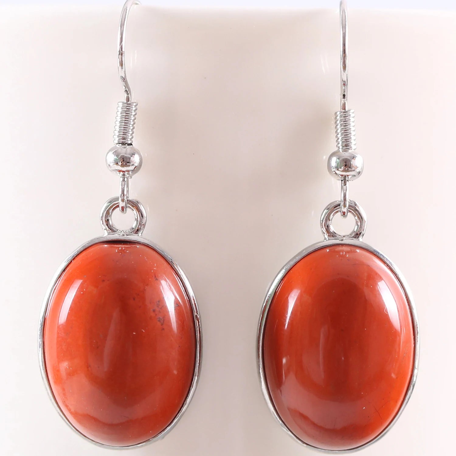 White Opal Lapis Cabochon Drop Earrings Jewelry