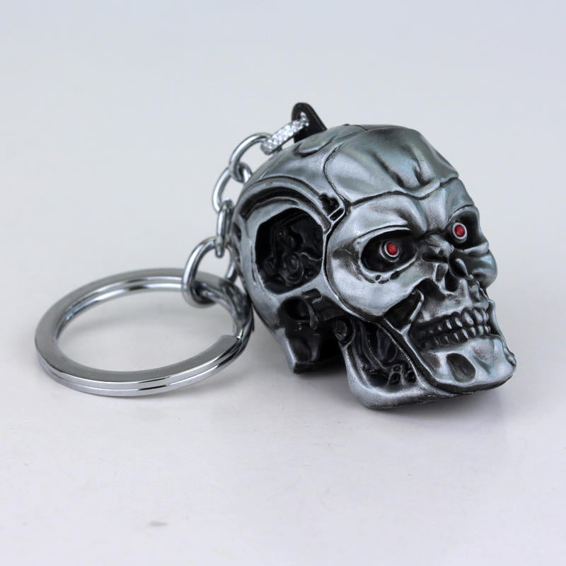 Vintage Charm Terminator Skull Head Keychain Men Women Fashion Pendant keyring Jewelry Car Key Accessories