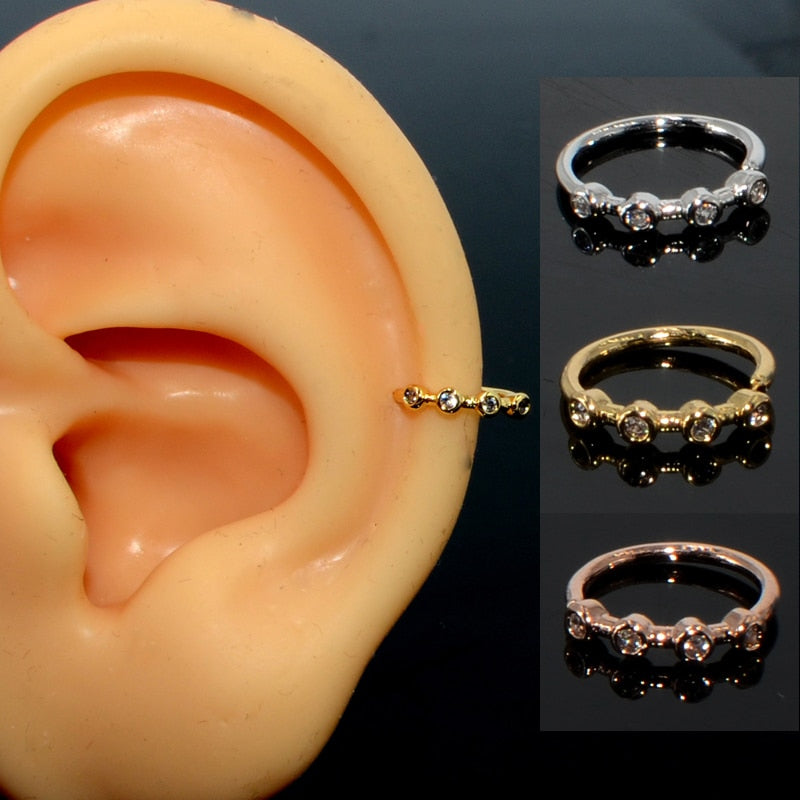 3PCS/Lot Nose Bendable Cz Ear Hoop Rings Nostril Zirconia Nose Ring Tiny Flower Helix Cartilage Body Piercing Jewelry 20G