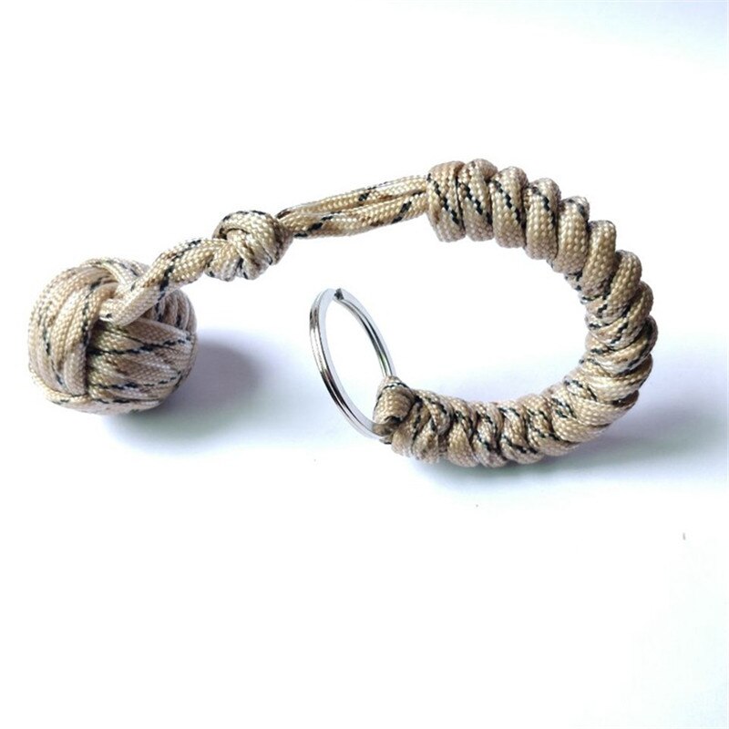 Key Chain With Self-defense Steel Ball 24cm 7-core Outdoor Equipment Parachute Cord Rope Keychain Wild Survival
