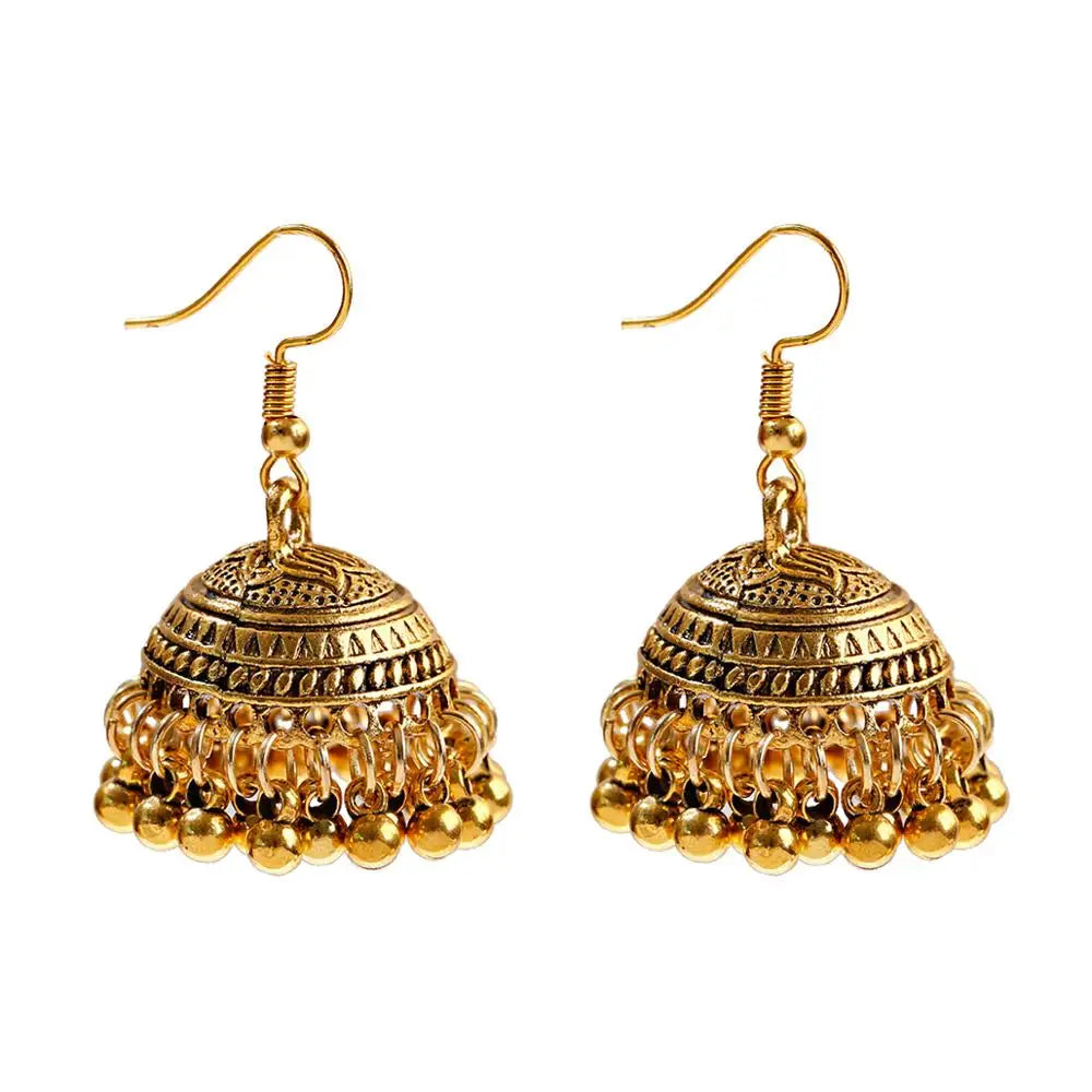 Pearl Bead Indian Jhumka Hanging Earrings Jewelry