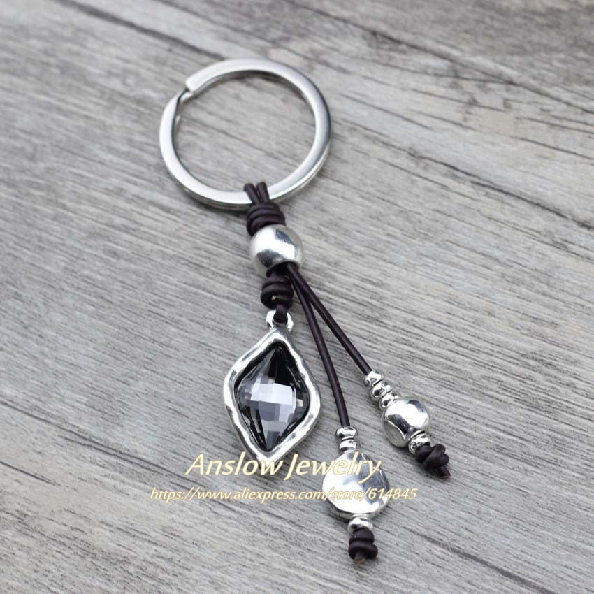 Anslow Fashion Jewelry Wrap Crystal Custom Keychain For Female Women Key Chains Ring Girl Friendship Gift LOW0018KY
