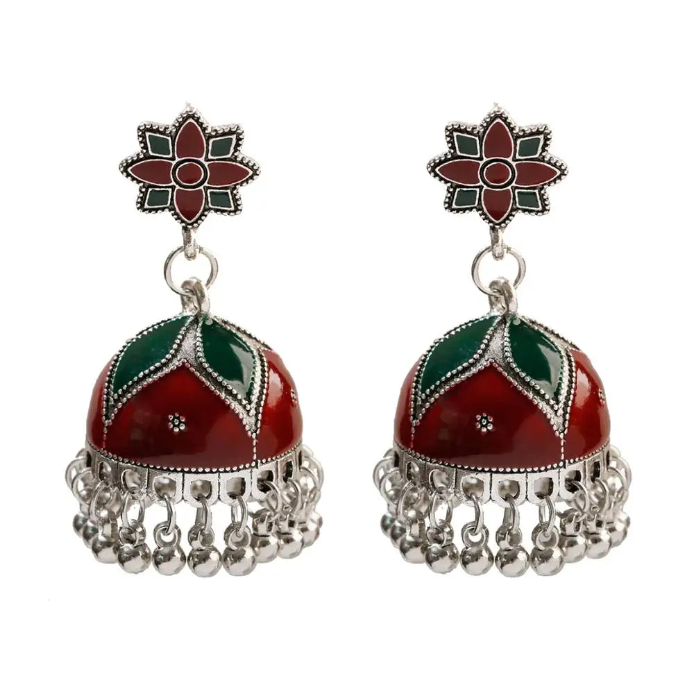 Pearl Bead Indian Jhumka Hanging Earrings Jewelry