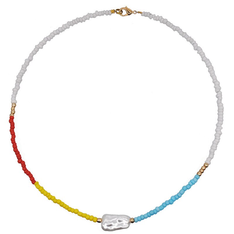 3 PCS OFF 10% Bohemian Colorful Seed Beads Necklace Long Horn Pendant Starfish Multi-layer Pearl Necklace Set For Women Jewelry