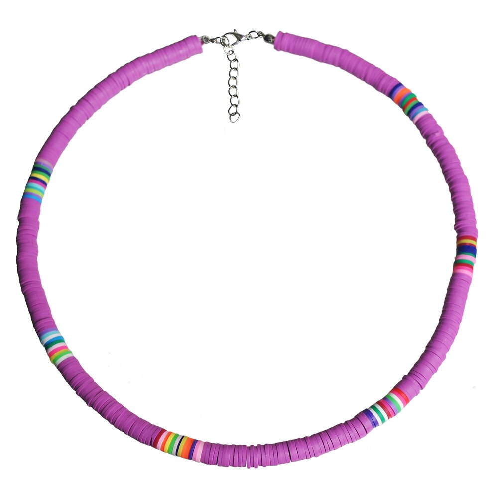 Fashion Soft Pottery Choker Necklace For Women Bohemian Colorful Clay Collar Shell Necklace Summer Beach Jewelry