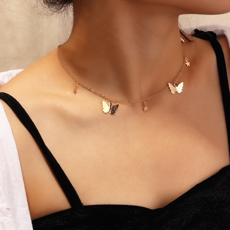 2023 Boho Necklaces & Pendants Vintage Multilayer Choker Necklace Women Fashion Collar Collier Femme Moon Jewelry Accessories