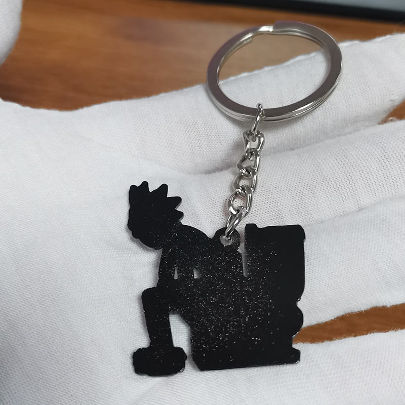 Rick Sitting on the toilet Rick's Loneliness keyring keychain