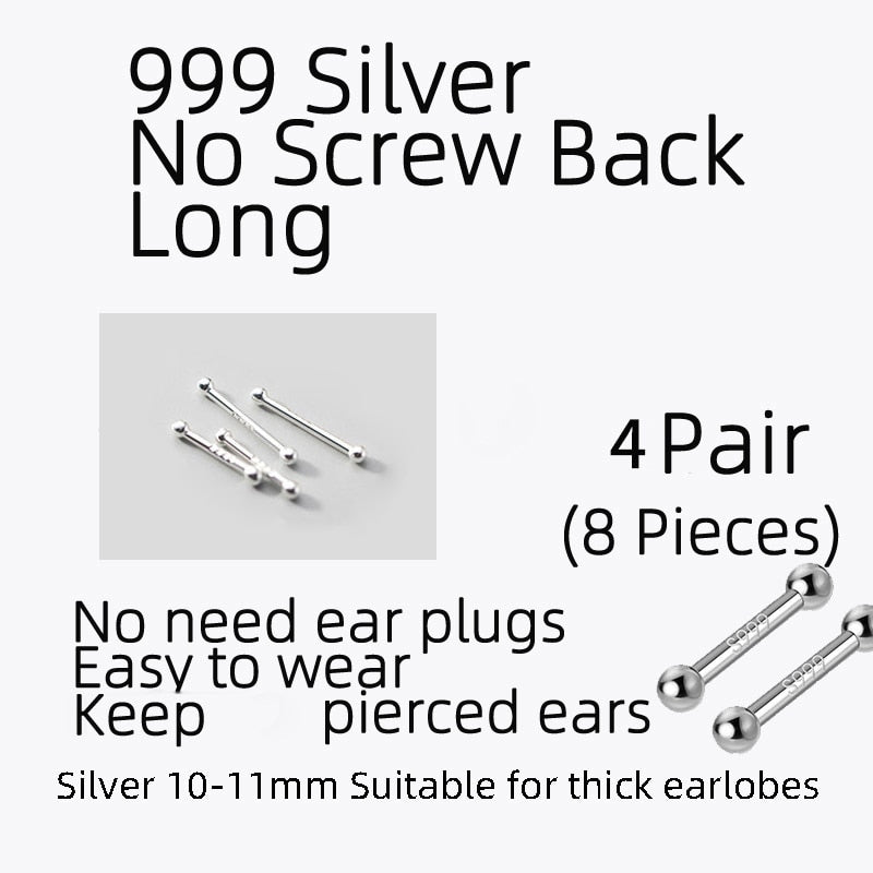 La Monada Sterling Silver Stud Earrings Women Two Ball Fine 925 Silver Jewelry Woman Earrings Stud Silver 999 Keep Piercing Nut