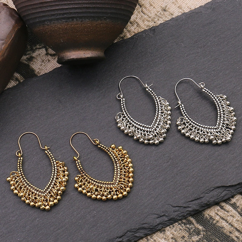 Exknl Big Long Drop Earrings for Women Geometric Bell Bohemian Cross Vintage Tassel Flower Earrings Fashion Jewelry Accessories