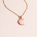 Novelty Pink Blue Enamel Fan Shell Pendants Necklaces Gold Color Chain Choker Necklace for Women Summer Beach Party Jewelry - Charlie Dolly