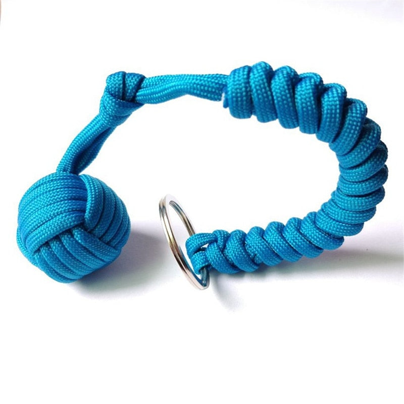 Key Chain With Self-defense Steel Ball 24cm 7-core Outdoor Equipment Parachute Cord Rope Keychain Wild Survival