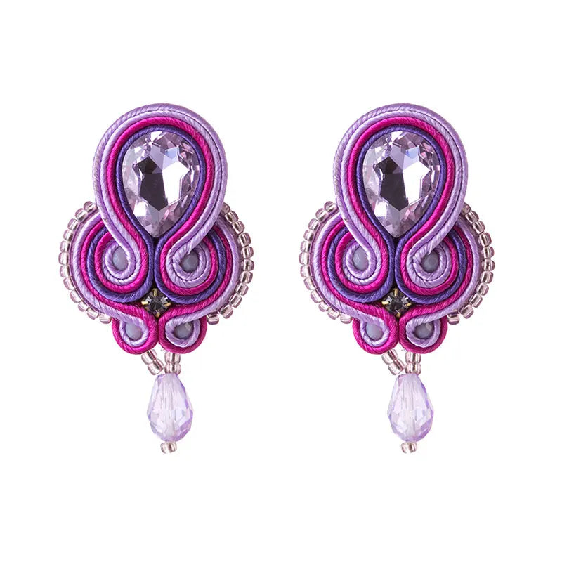 Soutache Leather Woven Boho Dangle Earrings Jewelry