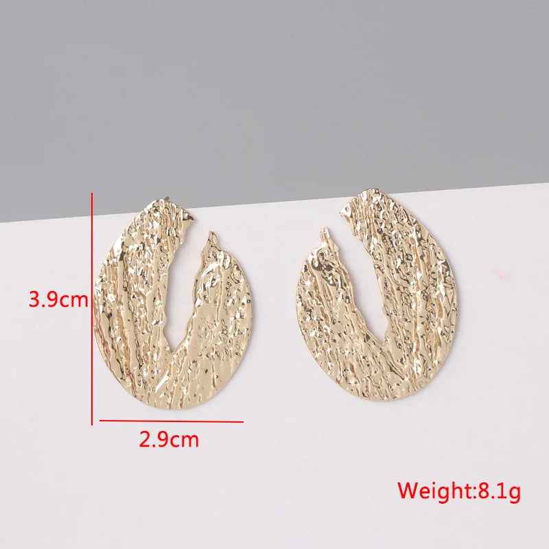 Twisted Gold Metal Geometric Dangle Earrings Jewelry