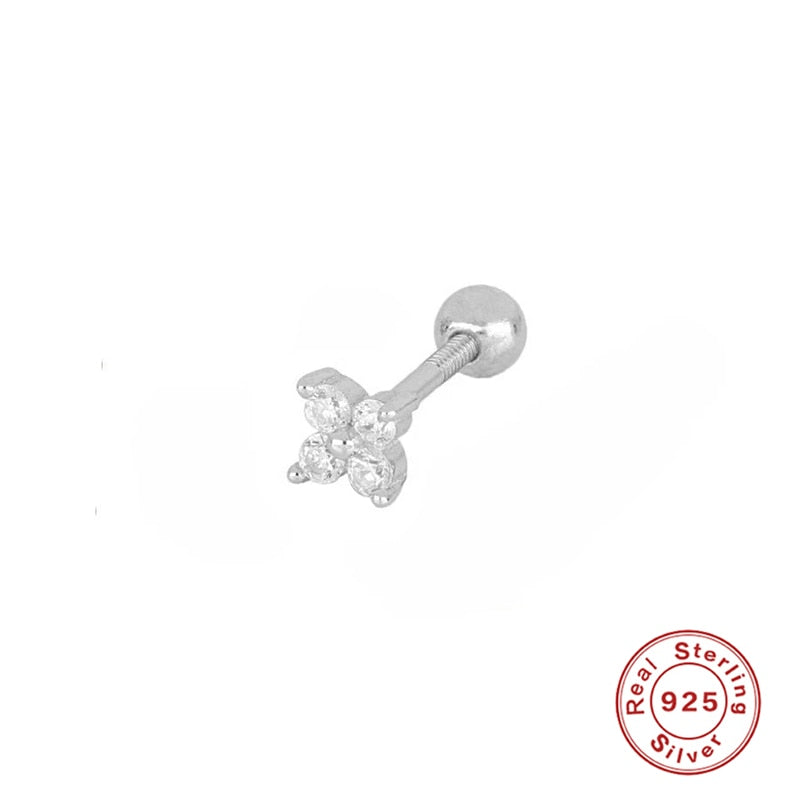ROXI Small Crown Moon Star Lightning Constellation Stud Earrings for Women 925 Sterling Silver Piercing Earring Kolczyki Damskie