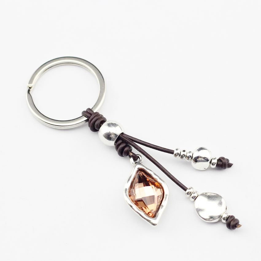 Anslow Fashion Jewelry Wrap Crystal Custom Keychain For Female Women Key Chains Ring Girl Friendship Gift LOW0018KY